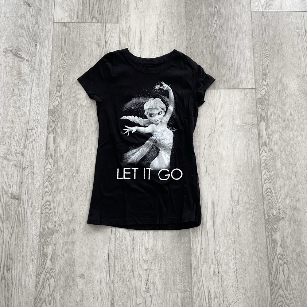 Disney Black Frozen Short Sleeve Tee